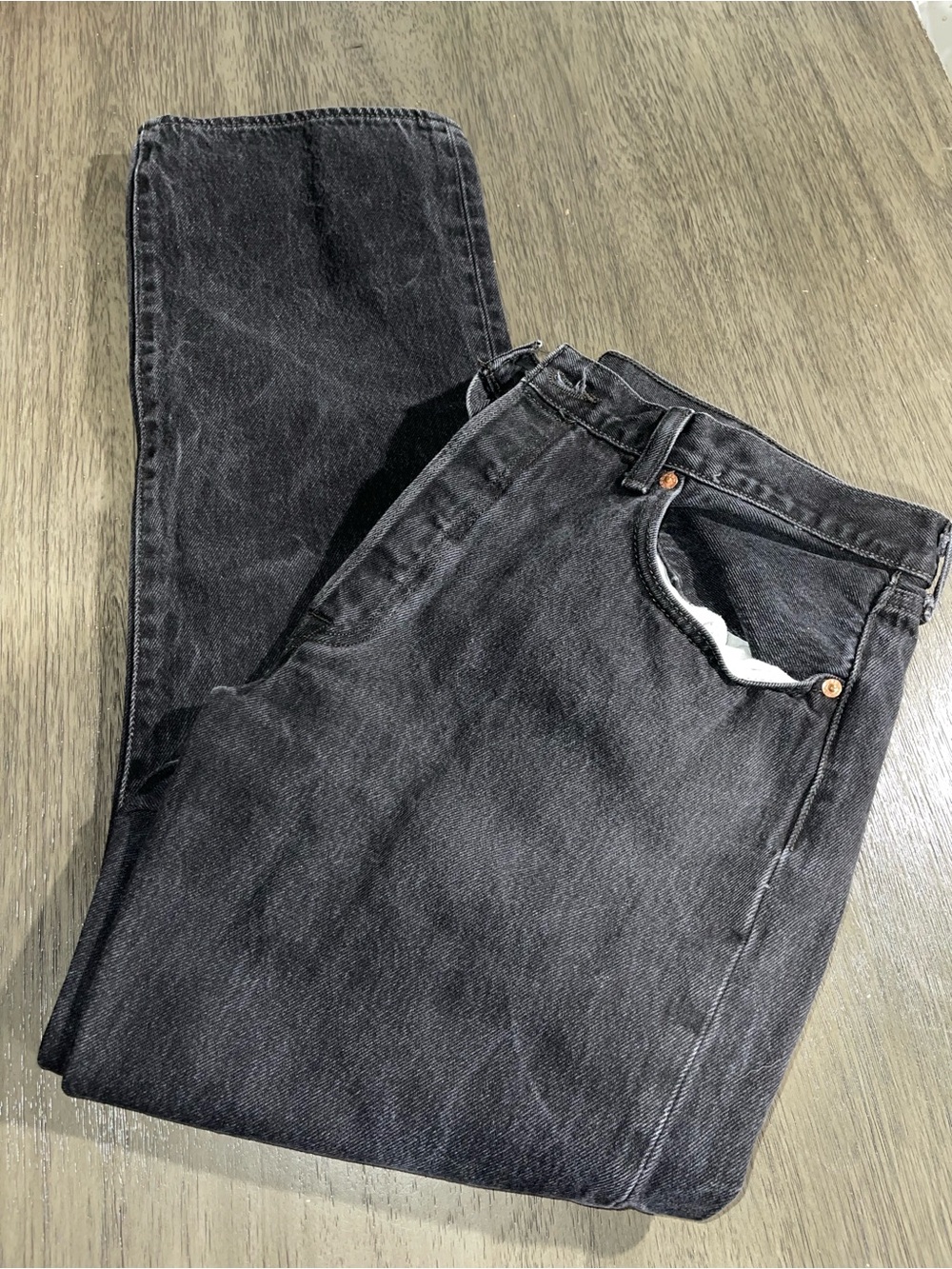 Levi’s 505 Mens Sz 38x32 Black Button Fly Jeans Y2K Vintage